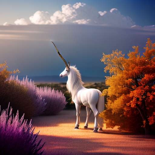 Premium AI Image  A lego unicorn is shown in a landscape with mountains in  the background.