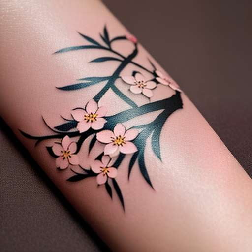 Cherry Blossom Branch Tattoo Midjourney Generator - Socialdraft