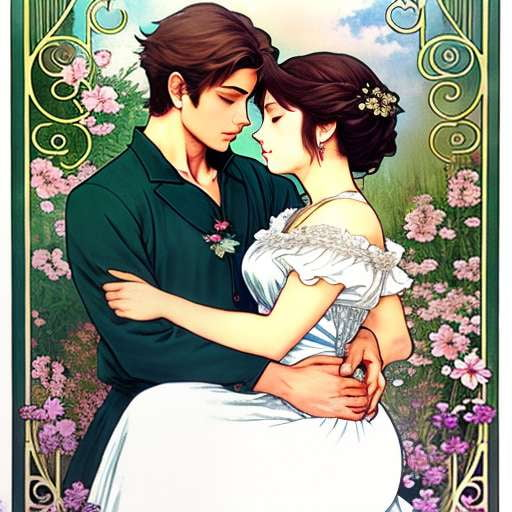 Romantic Anime Couple Midjourney Prompt - Unique Customizable Image Prompt  for Drawing and Painting