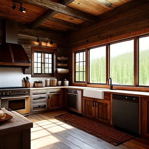 Rustic Cabin Kitchen Midjourney Design for DIY Decor Inspiration