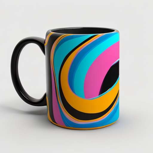 Colorful 3d Coffee Mug/ Handmade Ceramic Mug/ Rainbow Mug/ Modern