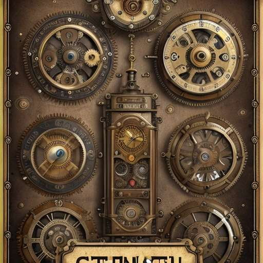 Steampunk Clock Gears Poster