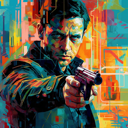 Blade Runner Gun Portrait Midjourney Prompt
