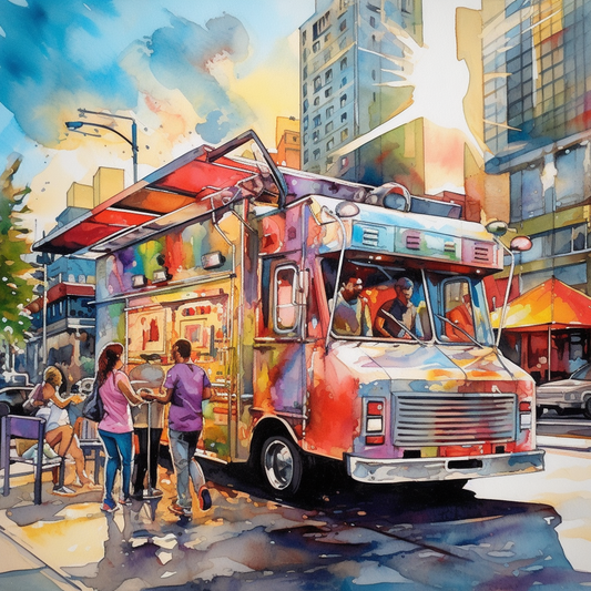 Watercolor Food Truck Midjourney Prompt - Better Watercolor Paintings