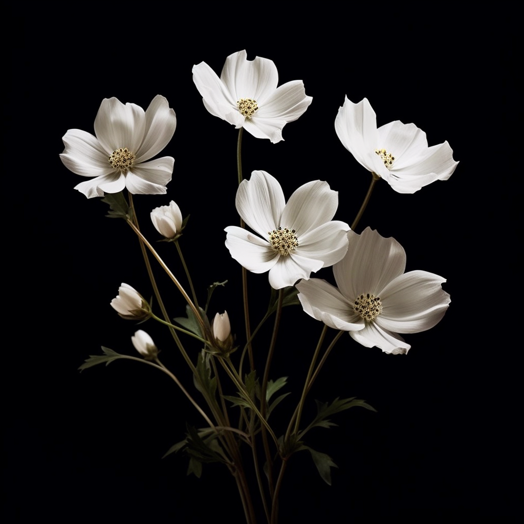 White On Black Fine Art Flowers