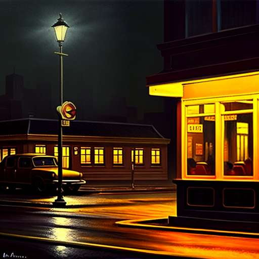 City Nightscape Midjourney Prompt: Streetlamps & Shadows - Socialdraft