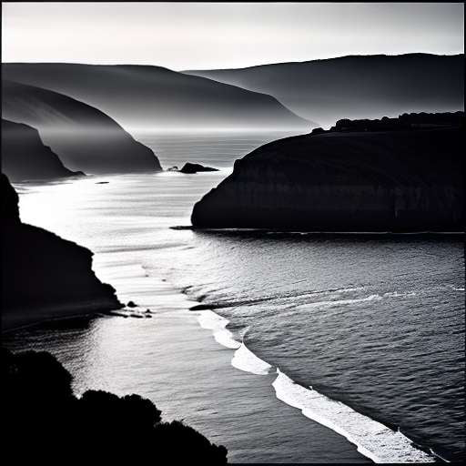 Coastal Sunset Midjourney Prompt - Stunning Cliff Scenery - Socialdraft
