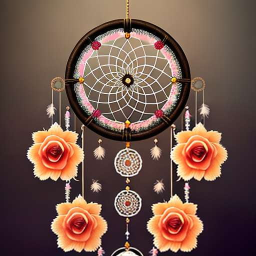Midjourney Dreamcatcher with Feathers and Roses - Socialdraft