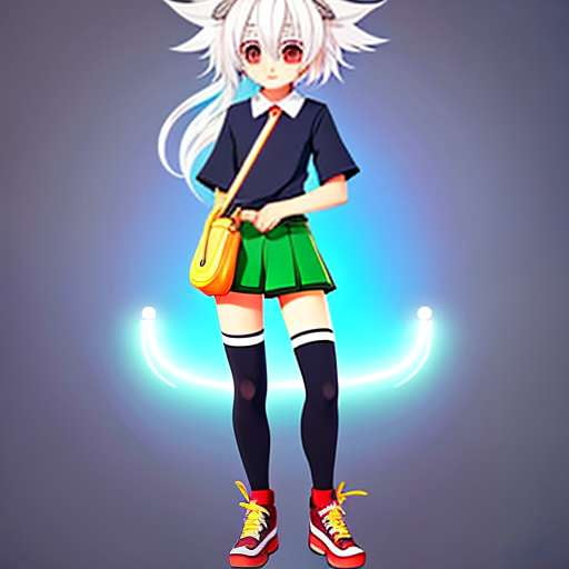 White Haired Anime Midjourney Prompt - Customizable Character Design - Socialdraft
