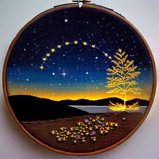 Starry Night Constellation Embroidery Midjourney Prompt - Socialdraft