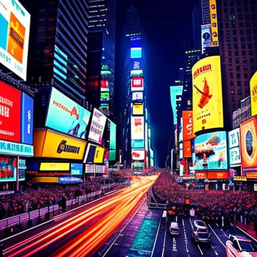 "Times Square Lights" Midjourney Image Prompt - Unique Customizable Design - Socialdraft