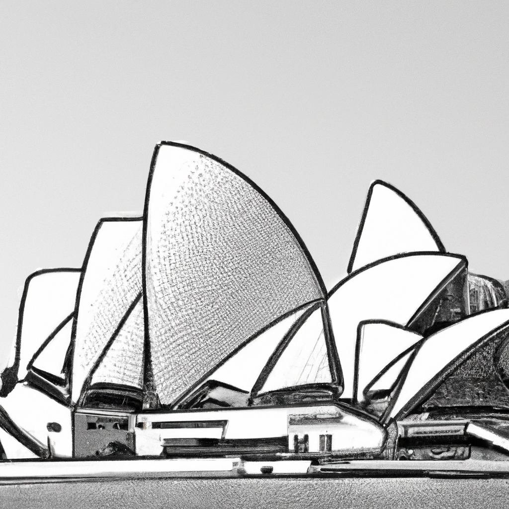 Sydney Opera House in Charcoal