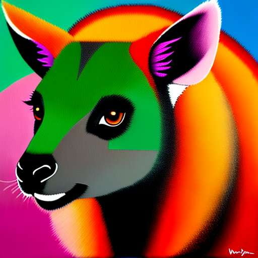 Kangaroo Abstract Art Midjourney Prompt - Customizable Color Options - Socialdraft