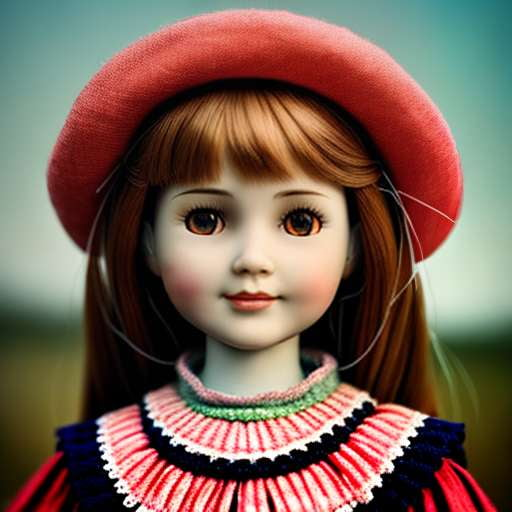 Folk Art Doll Portrait Midjourney Prompt - Customize Your Own Handmade Masterpiece - Socialdraft