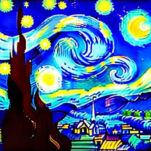 Starry Night Hologram Midjourney Prompt - Recreate Van Gogh's Masterpiece - Socialdraft