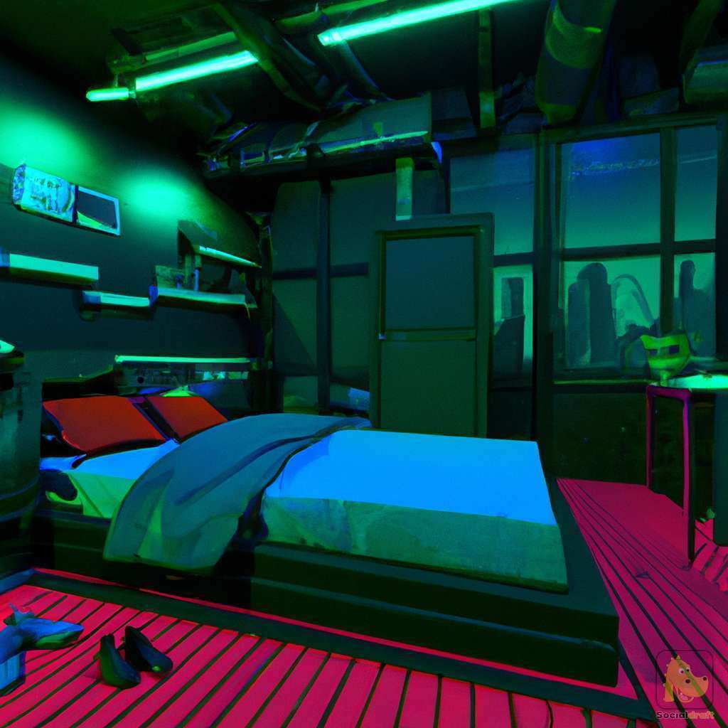 Cyberpunk Apartment Bedroom - Socialdraft