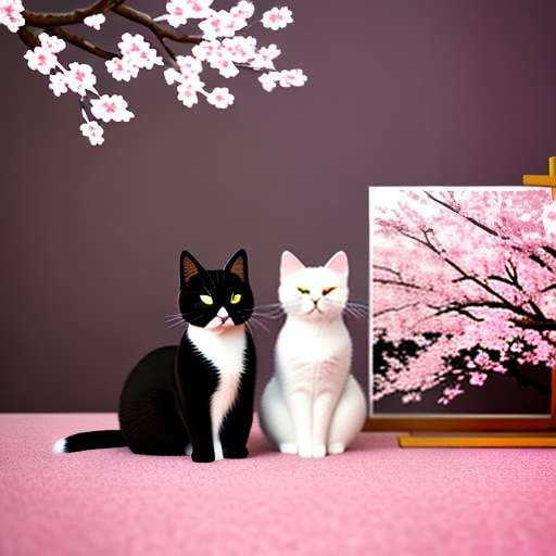 Cherry Blossom Cat Cafe Midjourney Prompt - Socialdraft
