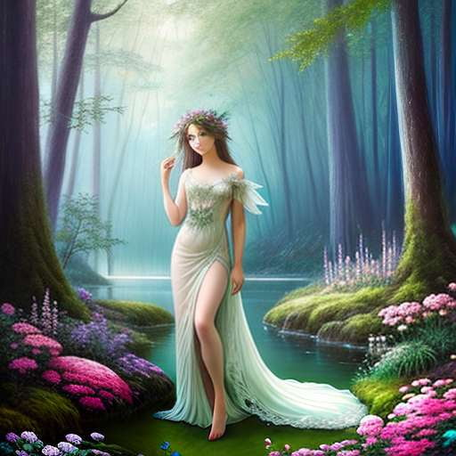 "Whimsical Nymph" Customizable Midjourney Prompt - Create Your Own Dreamy Fairytale Art - Socialdraft
