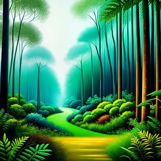 "Rainforest Dreams" Midjourney Landscape Illustration Prompt - Socialdraft