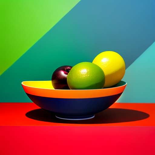 Striped Ceramic Fruit Bowl Midjourney Creation/Typography - Socialdraft