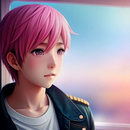 Lexica - Portrait of an asia anime character hyper realistic pink hair gold  eyes and smile,white skin