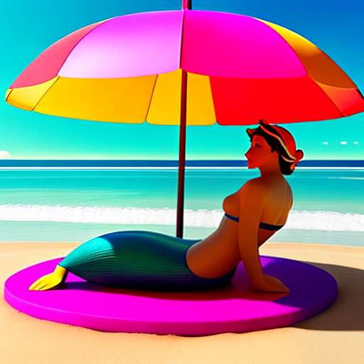 Mermaid Beach Umbrella Midjourney Prompt - Socialdraft