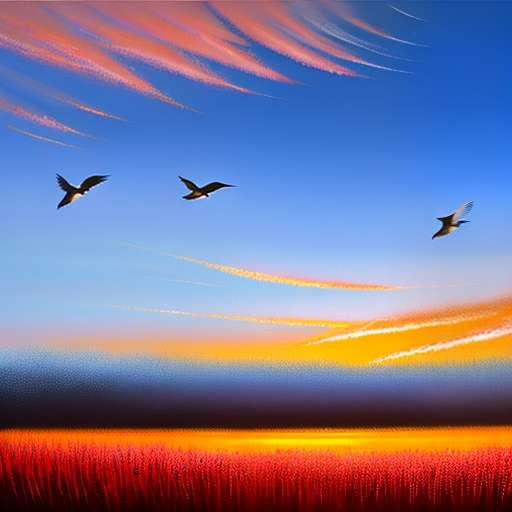 Sentimental Sunset Birds Midjourney Prompt - Socialdraft