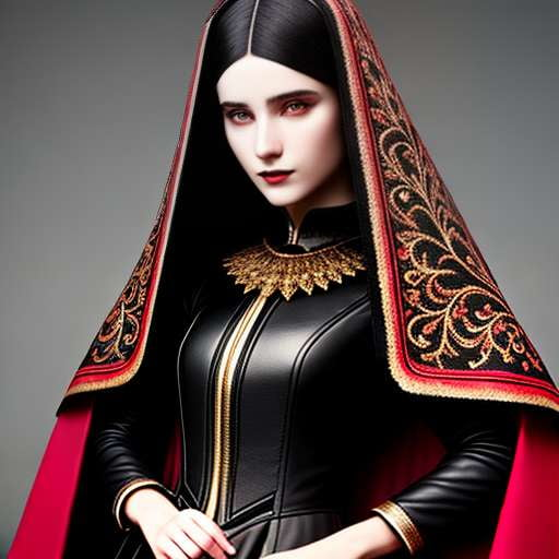 Embroidered Leather Cape Midjourney Creation - Socialdraft