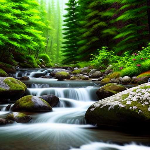 Mountain Stream Midjourney Prompts - Create Your Own Serene Natural Landscape - Socialdraft