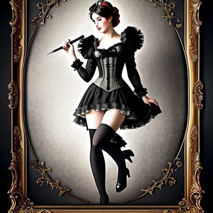 Gothic Pin-Up Girl Midjourney Prompt - Customizable Gothic Art Prompt - Socialdraft
