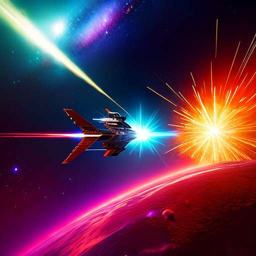 Quasar Skirmish Midjourney Prompt: Unique Customizable Space Battle Images - Socialdraft