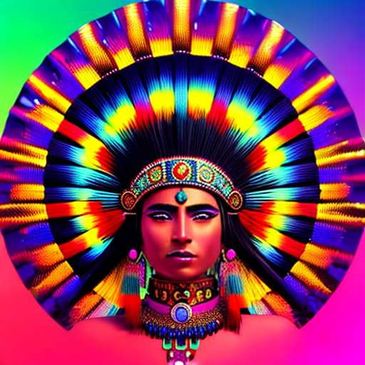 Neon Aztec Warrior Festival Outfit Midjourney Prompt - Socialdraft