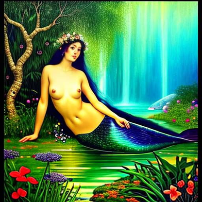 Rainforest Mermaid Midjourney Prompt - Customizable Text-to-Image Creation - Socialdraft