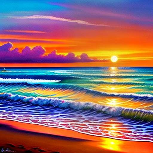 Sunset Beach Midjourney Image Prompt - Create a Stunning Sunset Masterpiece - Socialdraft