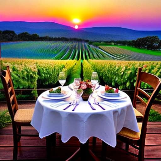 Sunset Vineyard Dinner Midjourney Prompt - Customizable Text-to-Image Creation - Socialdraft