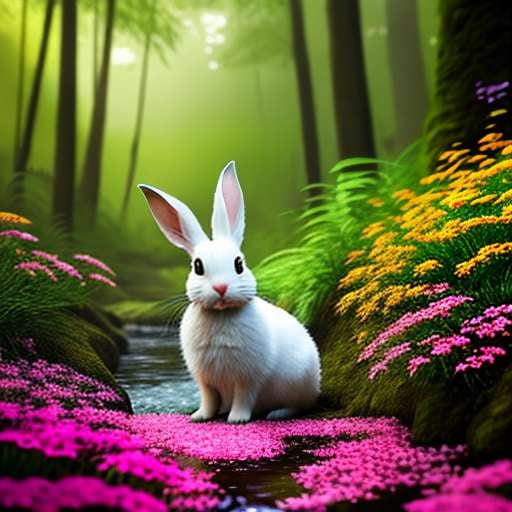 Bunny in the Rainforest Midjourney Prompt - Customizable Text-to-Image Creation - Socialdraft