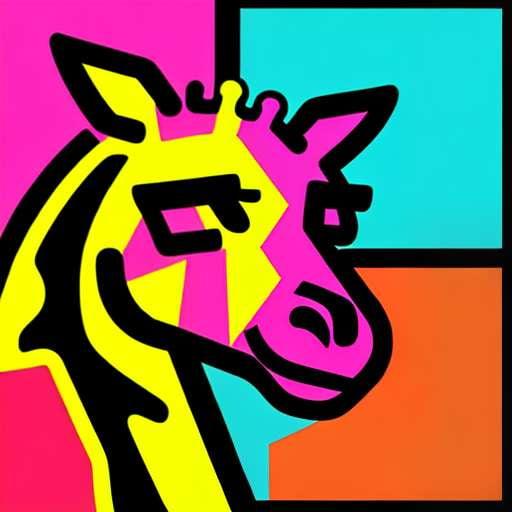 Midjourney Prompt: Fiery Neon Giraffe with Bold Patches - Socialdraft