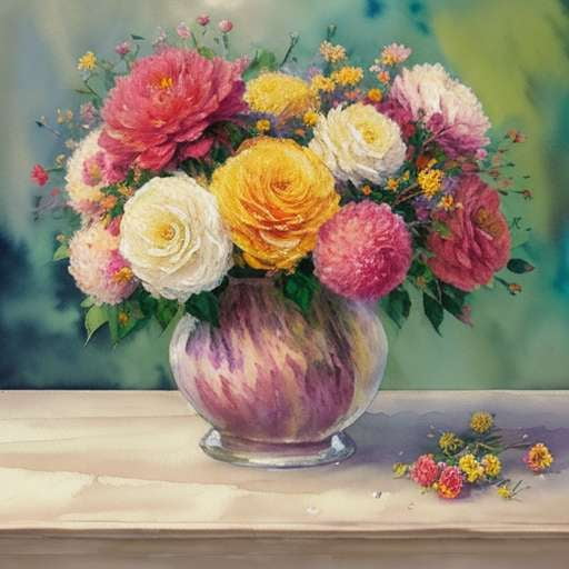 Floral Watercolor Midjourney Prompt: Textured Blooms - Socialdraft