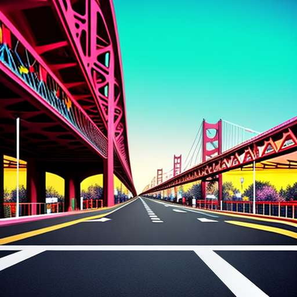 Pop Art Pedestrian Bridge Midjourney Prompt - Socialdraft
