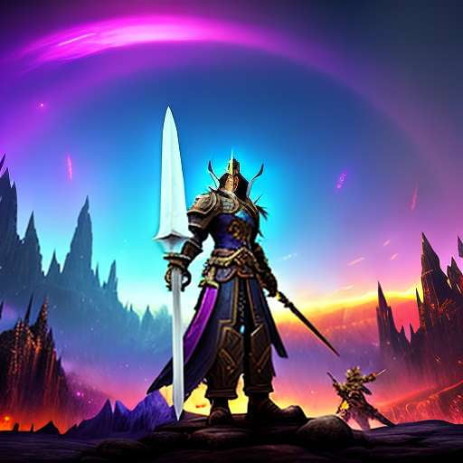 World of Warcraft Sword Portrait Midjourney Prompt - Socialdraft