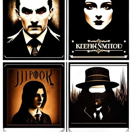 Film Noir Horror Movie Stickers - Midjourney Inspired Artwork - Socialdraft