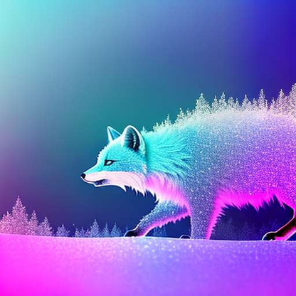 Arctic Fox Hologram Midjourney Prompt - Customizable Text to Image Creation - Socialdraft