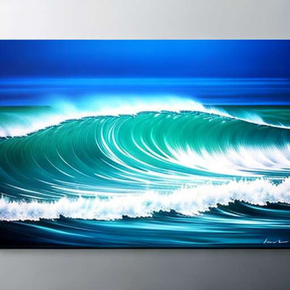 Seascape Art Prompt - Customizable Abstract Waves for Painting and Design - Socialdraft