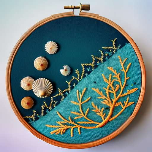 Marine Life Hoop Embroidery Kit - Midjourney Prompts for DIY Embroidery - Socialdraft