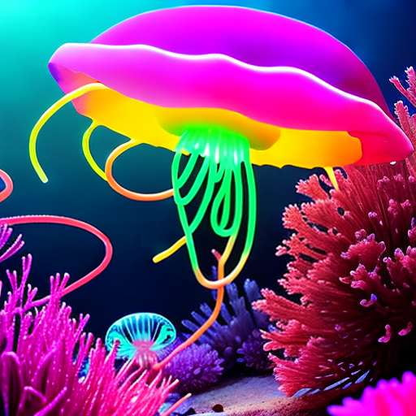 Neon Jellyfish Midjourney Prompt - Create Your Own Mesmerizing Underwater Art - Socialdraft