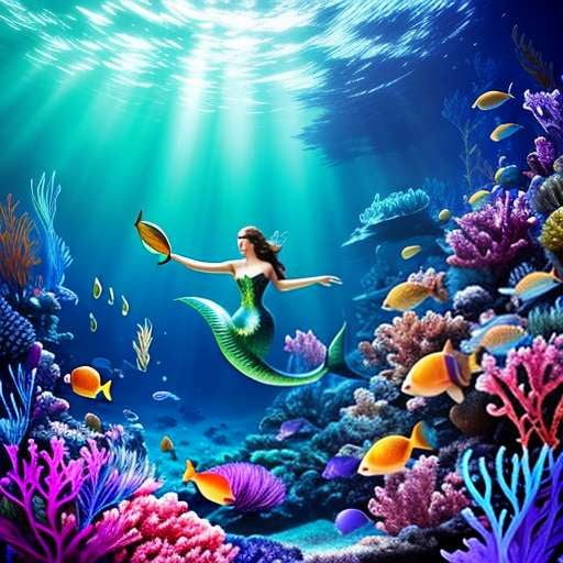 Magical Mermaid Underwater Kingdom Midjourney Prompt for Text-to-Image Art Creation - Socialdraft