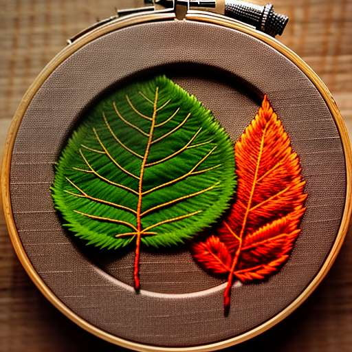 Boho Autumn Leaves Embroidery Midjourney Prompt - Socialdraft