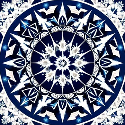 Winter Mandala Midjourney Prompt: Create Your Own Mindful Snowflake Design - Socialdraft