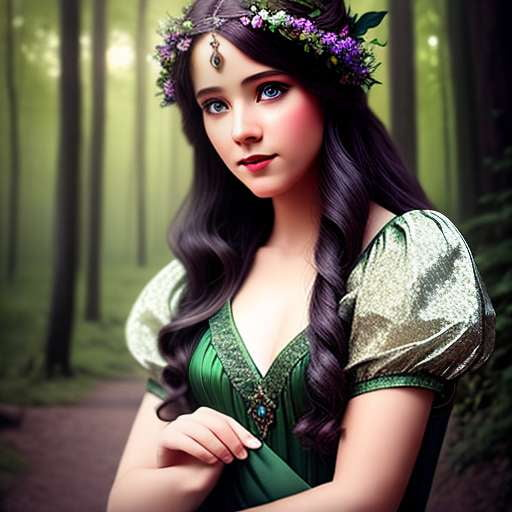 Enchanted Forest Glamorous Female Portrait - Custom Midjourney Prompt - Socialdraft