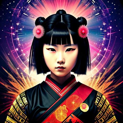Samurai Girl with Stars Midjourney Prompt - Customizable Text-to-Image Model - Socialdraft